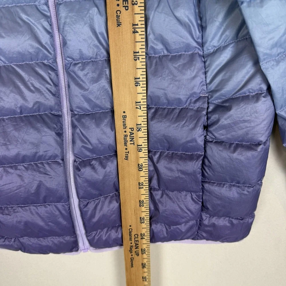 Eddie Bauer Jacket Kids 14-16 Purple Ombre Down Puffer‎ Full Zip Winter Warm